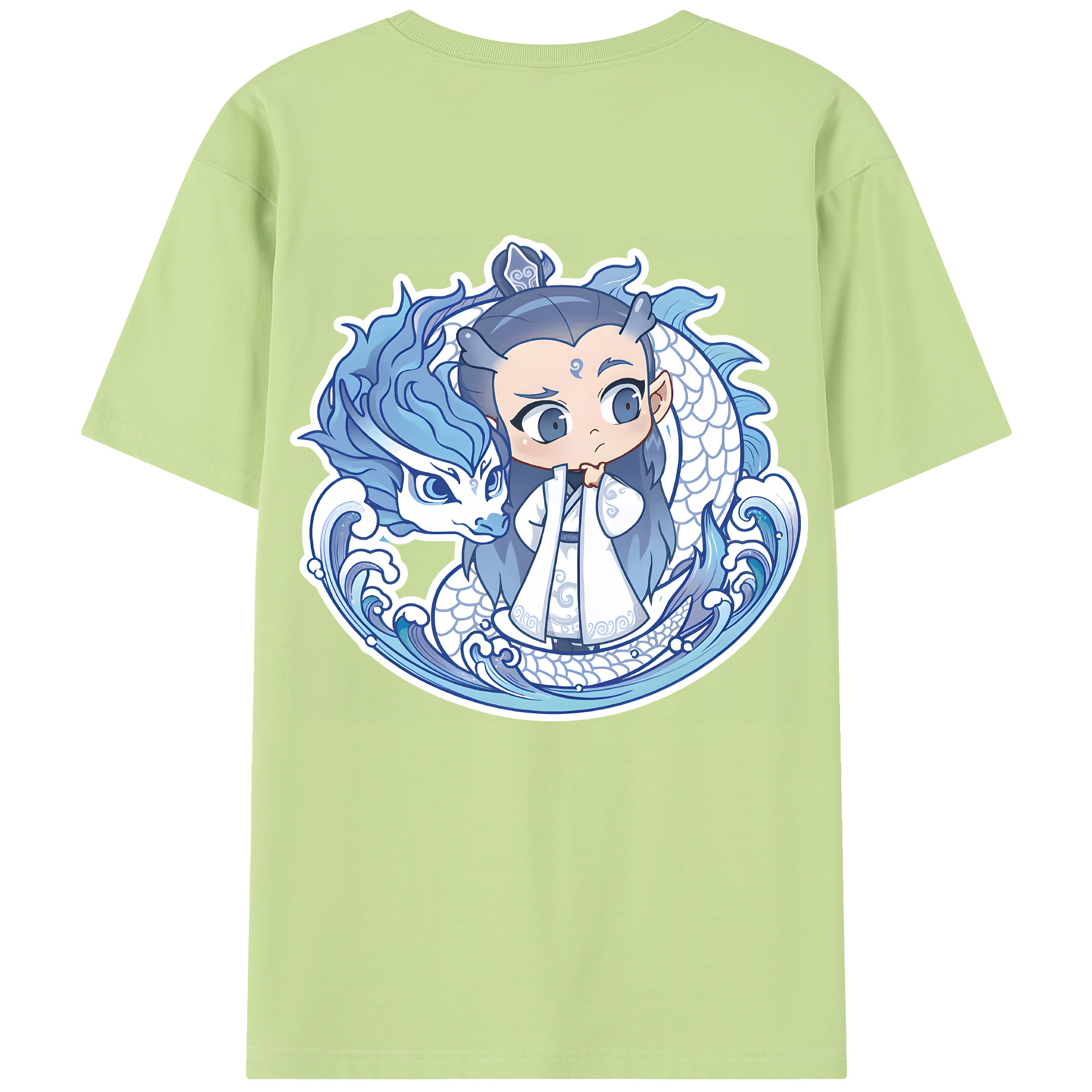 （画像用） Ne Zha 2 ナタ 魔童の大暴れ 綿100％半袖Tシャツ（背面プリント）